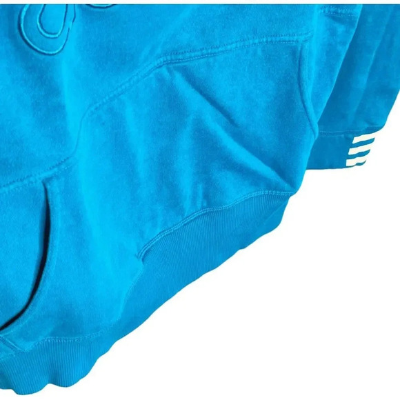 Adidas Teal Pullover Pocket Textured Logo Hoodie - Picture 7 of 9